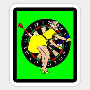 Dartboard Dart Player With Darts Arrows Sticker